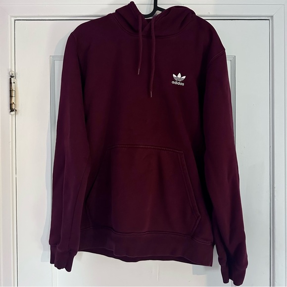 MAROON Adidas — Originals Men's Adicolor Essentials Trefoil Hoodie - Picture 1 of 4